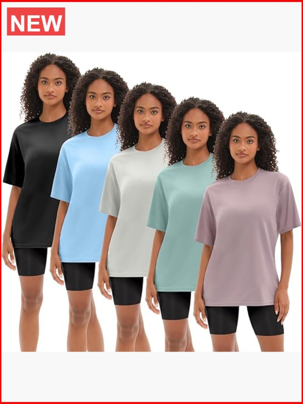 5 Pack Oversized Workout T Shirts for Women Quick Dry Mesh Athletic Gym Tees
